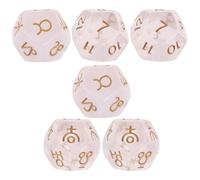 KJHBV 6 Pièces Dés de Tarot 12 Accessoires de Jeu de Table Divinatoire | Léger et Facile à Transporter, Motifs Polis, pour Maison et Jeux de Rôle