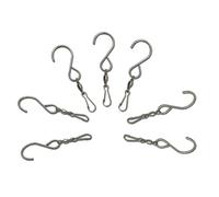 KJHBV Acier Inoxydable Crochets Rotatifs en S 4 Pièces | Organisation de L’espace, Clips Démontables en Deux Pièces, pour Jardin Cuisine, Argenté