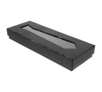 KJHBV Boîte à Cravates Design Multifonctionnel Noire Motif Peau de Serpent en Carton et Organisation Pratique pour Célébrations et Présents Élégants