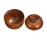 KJHBV Bol Bois avec Couvercle, Bol à Soupe Couvert en Bois Finement Travaillé, Pratique et Solide, pour Restaurants et Fêtes