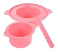 KJHBV Bol en Silicone Rose 400 Ml Résistant à Haute Température pour Fonte de Cire, Ensemble avec Bâtonnet Mélangeur, Accessoire Chauffe-cire pour Masques Faciaux et Réutilisable