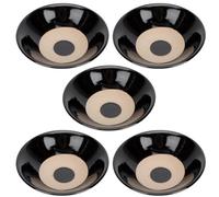 KJHBV Bols en Terre Cuite Noire Lot de 5 Style Vintage pour Assaisonnement et Sauces, pour Restaurants Chinois et Plats Variés