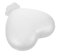 KJHBV Boule en Mousse de Cœur 22 Cm Blanc avec Base Stable, Polystyrène Vierge Non Peint, Cœur Artisanal pour Décoration DIY, Composition de Fleur et Création Personnalisée