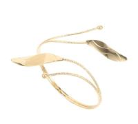 KJHBV Bracelet Manchette en Métal Doré Feuilles Délicates, Brassard Ajustable pour Femme, Accessoire Élégant et Créatif, Bijou Léger et Résistant, Présent Mode