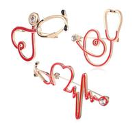 KJHBV Broches Stéthoscope Décoration Élégante et Facile à Utiliser Ensemble de 3 en Alliage pour Médecins et Blouses et Vêtements