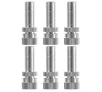 KJHBV Buse de Brumisation en Laiton 6 Pièces pour Jardin, Extérieur | Joint Auto-étanche, Installation Facile, Conception Anti-fuite, Usage Extérieur, Petite Fontaine, Finition Argenté