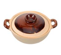KJHBV Cocotte en Terre Cuite 500ml Résistante la Chaleur Doubles Poignées pour Cuisson de Porridge et Autres Besoins Culinaires