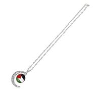 KJHBV Collier à Breloque Palestine Lune Creuse en Alliage, Élégant | Symbolique Forte, Éclat Brillant, Style Délicat, pour Événements Culturels et Soirées