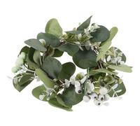 KJHBV Couronne de Bougies en Anneaux Vert en Soie, Automne Décoraion Cuisine, Décoration de Noël et Fêtes d'hiver, à Poser Étagère