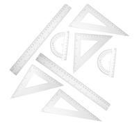 KJHBV Ensemble 2 Sets de Règles de Mesure Géométriques Multi-fonctionnelles en Ps Légères Équerres et Rapporteurs pour Travail Scolaire et Ingénierie