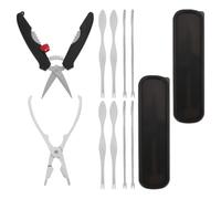 KJHBV Ensemble de 12 Outils pour Pattes de Crabe en Acier Inoxydable Argenté, Compact et Plat, Polyvalent pour Fruits de Mer Variés, Facile à Ranger Tiroirs Cuisine ou Marchés Nocturnes
