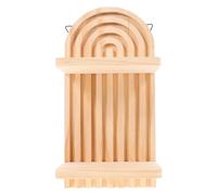 KJHBV Étagère Murale Double Couche en Bois Forte Capacité de Charge et Rangement Polyvalent pour Salon et Salle de Bain, Style Élégant Couleur Kaki
