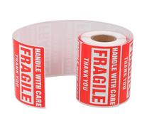KJHBV Étiquettes D'avertissement pour Boîtes D'expédition Rouges en Papier Autocollant Enduit Adhérence Forte et Design Créatif, Lot de 250 Pièces pour Paquet Plastiques et Cartons