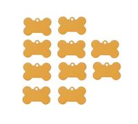 KJHBV Étiquettes D'identification pour Chiens et Chats 20pcs en Aluminium Jaune Forme Os 38mm Résistantes la Rouille Rayures pour Porte-clés DIY