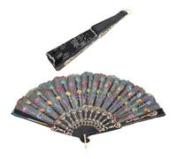 KJHBV Éventail en Plastique Léger à Paillettes Brodées pour Femme, 2 Pièces, Élégant et Facile à Transporter, pour Noël et Nouvel An