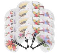 KJHBV Éventail Pliable en Papier Léger de Style Chinois avec Motifs Floraux Délicats, 20 Pièces, Rond et Portable, pour Mariage et Danse Plusieurs Styles