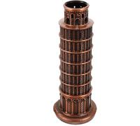 KJHBV Figurine Architecturale Marron, Décoration Vintage Élégante et Artisanale Tour de Pise en Alliage de Zinc pour Jardin ou Café