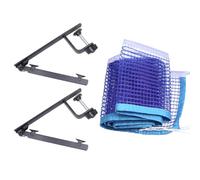 KJHBV Filet de Ping-Pong pour Table Standard avec Poteaux Métalliques et Pince Accessoire Portable Léger pour Jeu Intérieur et Plein Air Kit Net de Tennis de Table Amovible Bleu