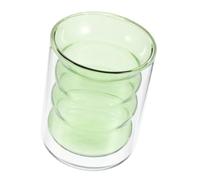 KJHBV Gobelet en Verre Double Paroi 200ml Réutilisable pour Café et Jus, Verre en Borosilicate Vert Isolant, pour Matinée et Boissons Froides
