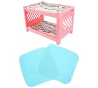 KJHBV Lit pour Petits Animaux Cachette à Hamster Double Couche Rose | Peluche et Plastique, Décoration Intérieure, Nettoyage Facile, Mouchoirs et Coussin pour Petits Animaux