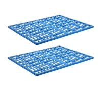 KJHBV Lot de 2 Tapis de Sol en Abs Antidérapants pour Cage à Lapin, Tapis Repose-Pieds Perforés Bleus pour Petits Animaux, Coussinets Confortables pour Griffoir, Lavables et Adaptés