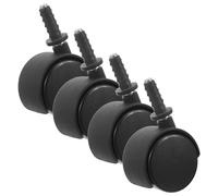 KJHBV Lot de 4 Roulettes Pivotantes Noires en Nylon pour Aspirateur et Petits Appareils Ménagers, Tige 32x10mm, Résistance Élevée et Utilisation Fréquente en Environnements Sensibles