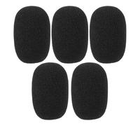 KJHBV Lot de 5 Bonnettes de Microphone en Éponge Noire, Accessoires pour Microphones à Col de Cygne, Respirantes et Protectrices pour Scène et Salle de Conférence