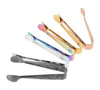 KJHBV Lot de 5 Mini Pinces Alimentaires en Acier Inoxydable Design Élégant, Polyvalentes et Portables, pour Café, Thé, Desserts et Fêtes