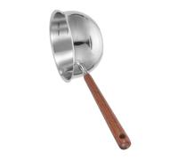 KJHBV Louche à Soupe avec Double Bec Verseur, Manche Long en Bois pour Verser Précis en Acier Inoxydable Design Incliné Marmites et Bols
