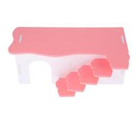 KJHBV Maison du Hamster en PVC Confortable et Résistant Échelle, Cachette Rose pour Petits Animaux, pour Repos et Jeu Toute L'année