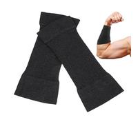 KJHBV Manchons de Bras Élastiques Noirs en Fibres Acryliques, Gainants et Résistants, Fitness et L'entraînement des Adultes, 1 Paire