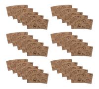 KJHBV Manchons en Papier Kraft Ondulé 50 Pcs, Isolation Thermique et Anti-brûlure pour Gobelets de 280 à 500 Ml, pour Boissons Chaudes Milieu Commercial