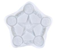 KJHBV Moule à Bougie Pentagramme en Silicone Blanc, Lumineux et Facile à Démouler, Pouvant Contenir Cinq Bougies, pour Fabrication Artisanale et Rituels Divinatoires