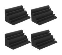 KJHBV Mousse Acoustique Noire de Bruit 4 Pièces en Polyuréthane pour Contrôle Professionnel du Son et Absorption des Basses Salle de Concert