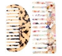 KJHBV Peignes à Cheveux Conception Semi-circulaire et Rectangulaire Lot de 2 en Feuille D'acétate Surface Lisse et Multifonction pour Coupe de Cheveux et Voyage