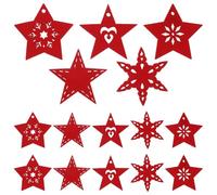 KJHBV Pendentifs Étoile à Cinq Branches en Bois Rouge 50 Pièces