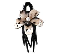 KJHBV Pince à Cheveux Double Couche Écaille de Tortue, Barrette Chignon Trois Dents, Épingle Queue de Cheval pour Femmes, Maintien Ferme Cheveux Épais ou Fins, Accessoire Coiffure