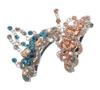 KJHBV Pinces à Cheveux et Style Pompon en Métal avec Décorations Brillantes Lot de 2 Élégantes et Modernes Ne Tombent Pas Facilement Couleur Aléatoire pour Cérémonies et Bal