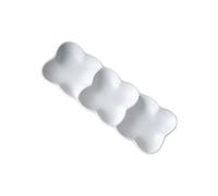 KJHBV Plateau de Service en Céramique Blanc à Trois Compartiments de Style Nordique, Polyvalent et Résistant aux Taches, pour Apéritifs et Usage Quotidien