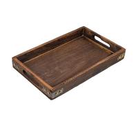KJHBV Plateau pour Fruits et Pizza Vintage en Bois Massif Rectangulaire Décoration Élégante Maison Salle à Manger