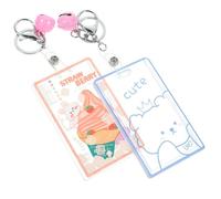 KJHBV Porte-cartes Acrylique Transparent Lot de 2pcs, Étui Protecteur Étanche pour Cartes D'identité et Cartes de Bus, Design Créatif et Pratique Travail