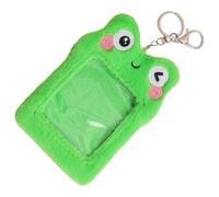 KJHBV Porte-Cartes en Peluche Vert Motif Grenouille Pochette de Carte Visible Facile à Utiliser Étui de Protection Indépendant pour Cartes de Bus