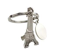 KJHBV Porte-clés Tour Eiffel en Métal Argenté 3d, Lot de 4 Set de Set de Pièces, Ornement Créatif et Délicat pour Clés de Voiture et Décoration de Paquet, Présent pour Anniversaire