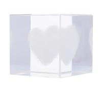 KJHBV Presse-Papier Accessoire Multi-Usage en Cristal Transparent de Cœur et Cube, Ornement Décoratif Délicat pour Meuble TV pour Maison et Bureau