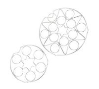 KJHBV Supports à Œufs Grille Ronde 6 et 12 Trous en Acier Inoxydable Lot de 2 Pratique et Simple pour Vapeur à Domicile Cuisine