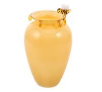 KJHBV Vase Boule en Verre Borosilicaté Jaune d'abeille, Léger et Facile d'entretien, Décoration Moderne pour Salon ou Chambre D'auberge