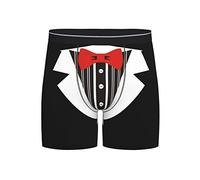 KJHBVND Boxer pour homme avec nœud papillon, Noir , M