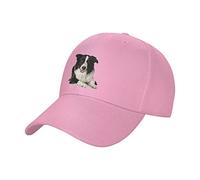 KJHBVND Casquette de baseball classique à profil bas pour hommes et femmes - Casquette de baseball mignonne Border Collie - Casquette réglable, rose, taille unique