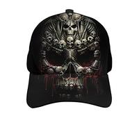KJHBVND Casquette de baseball pour homme et femme, casquette de baseball noire avec tête de mort diable, casquette de camionneur, casquette réglable, Noir , taille unique