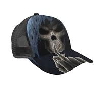 KJHBVND Casquette de baseball pour homme et femme - En maille noire - Doigt d'honneur réglable - Casquette de camionneur, Noir , taille unique